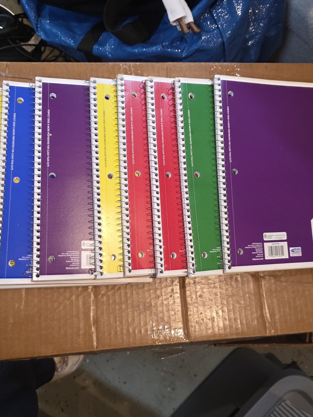 Spiral Notebook Assortment - Purple, Blue, Yellow, Red, Green And Note Book Pape